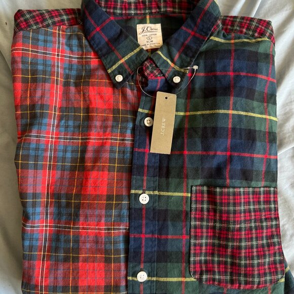 J. Crew Tartan Patchwork shirt large slim fit $98 - Picture 3 of 3